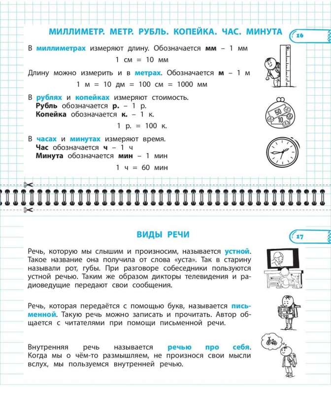 Visi matemātikas un krievu valodas noteikumi. 2. klase