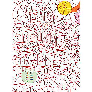 Bring to life magical pictures by colors, numbers, and symbols of summer