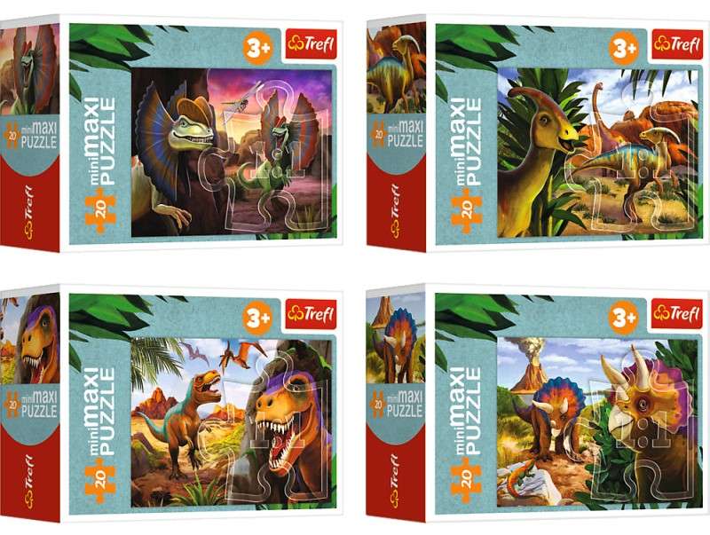 Mini-Maxi Puzzle Trefl: Explore the world of dinosaurs