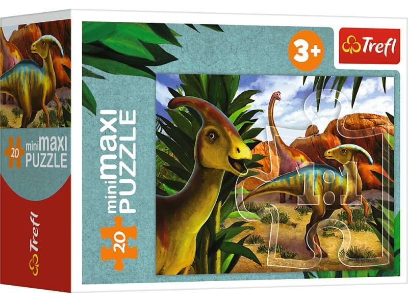 Mini-Maxi Puzzle Trefl: Explore the world of dinosaurs