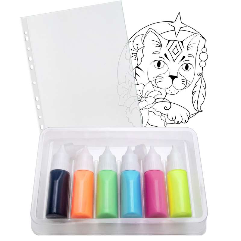 Set of paints for glass. Stained glass stickers - Wild Cat