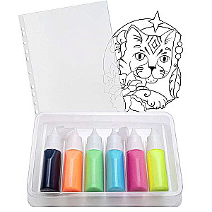Set of paints for glass. Stained glass stickers - Wild Cat