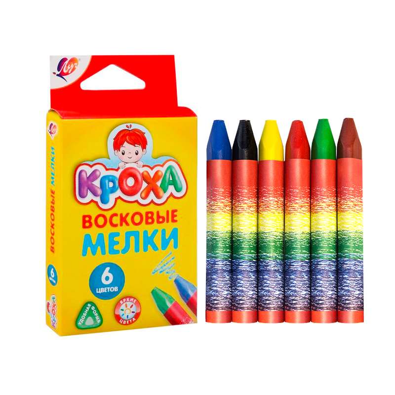 Wax Crayons - Krokha, 6 colors