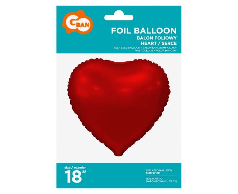 Balon foliowy 18 - Serce, matowe