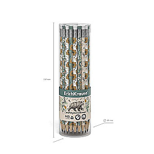 Dreieckiger Graphitstift mit Radiergummi ErichKrause Natural Life, HB