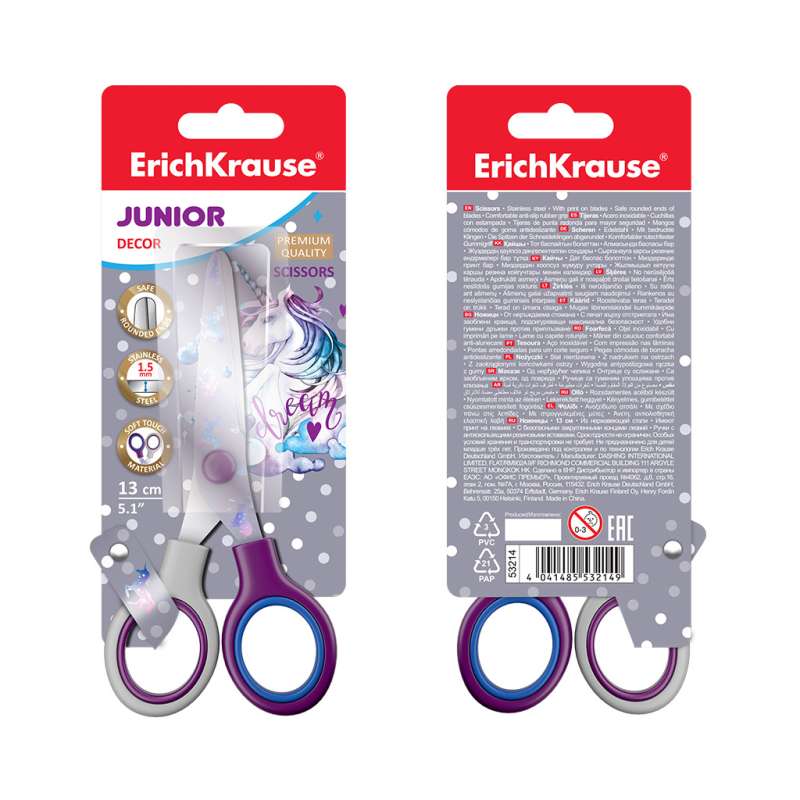 Schere ErichKrause Junior Decor Dream Unicorn, 13 cm
