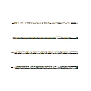 Dreieckiger Graphitstift mit Radiergummi ErichKrause Natural Life, HB