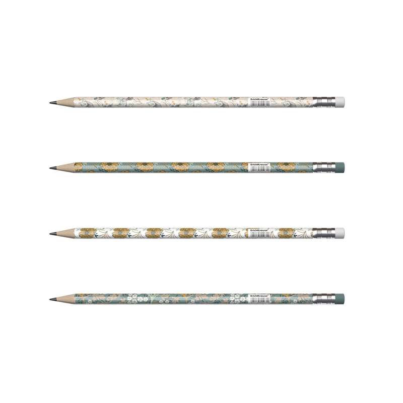 Dreieckiger Graphitstift mit Radiergummi ErichKrause Natural Life, HB