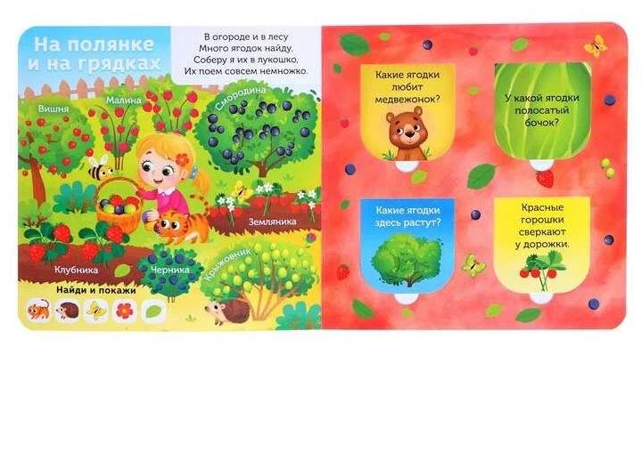 Cardboard Book with Windows. In the Forest, Garden, and Vegetable Garden