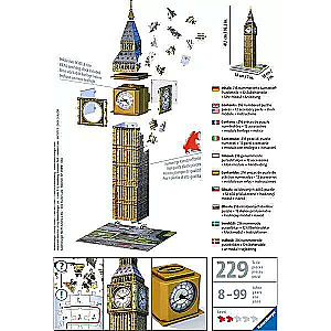 3D puzzle Big Ben z zegarem