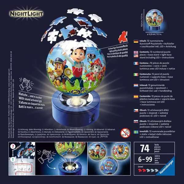 3D пазл - Paw Patrol, ночник