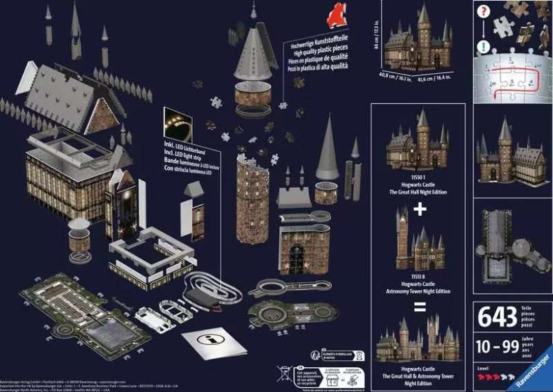 3D пазл - Harry Potter Hogward Castle Night