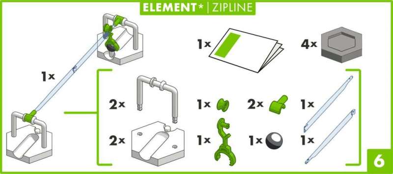Zusätzlicher Set zum Konstruktionsspielzeug - GraviTrax. Zipline