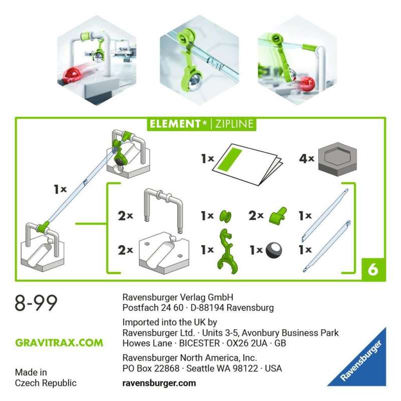 Zusätzlicher Set zum Konstruktionsspielzeug - GraviTrax. Zipline