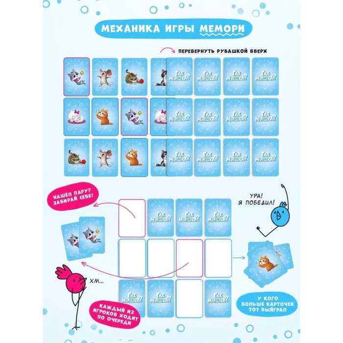 Игра карточная. Где мышка? 32 карточки