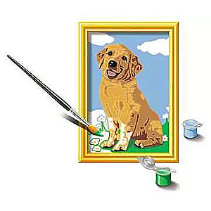 Paint by Numbers 12x8.5 cm - Golden Retriever