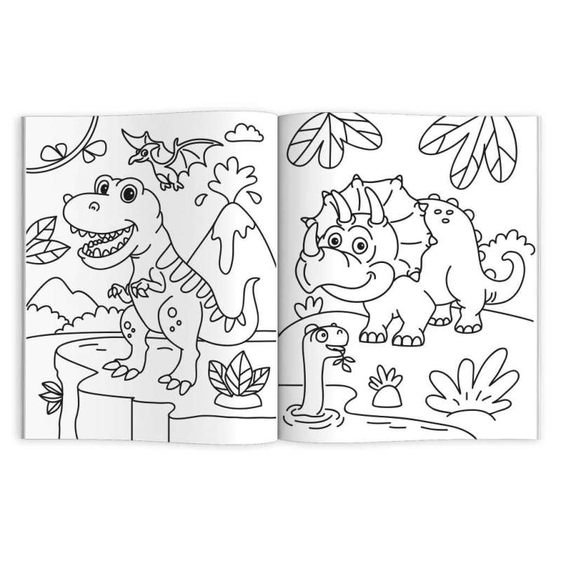 Krāsojamā grāmata bērniem. Mīļākās krāsojamās grāmatas. DINOZAURI