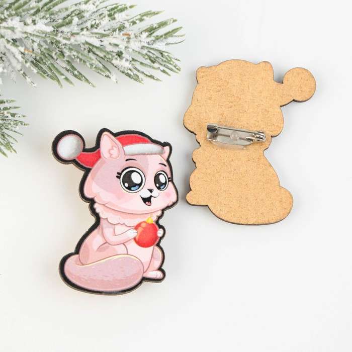 New Year Badge Festive Bite, 3.4 x 4.3 cm