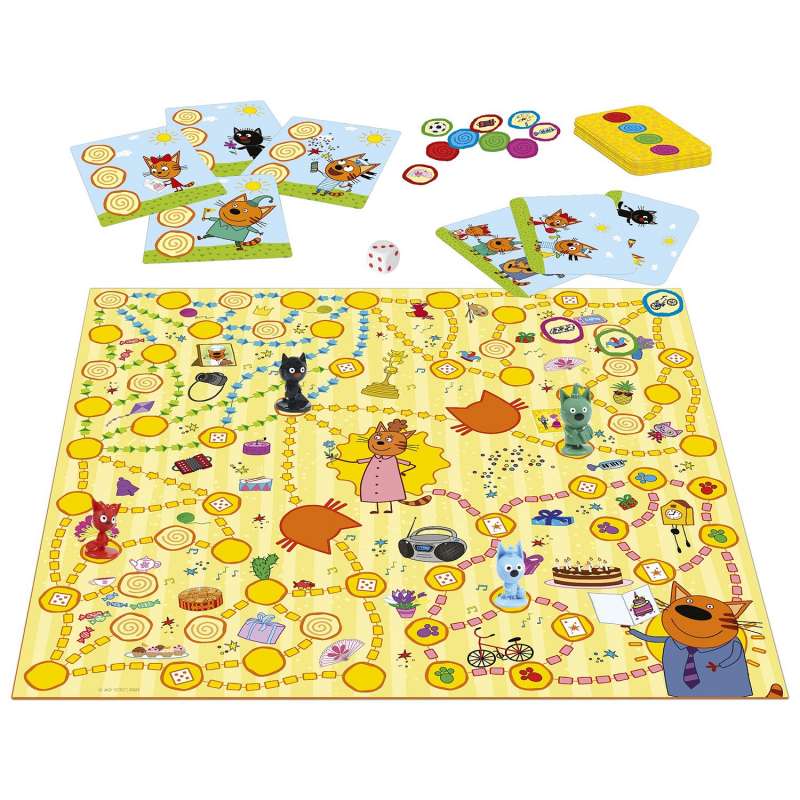 Brettspiel - Die drei Katzen. Papas Geburtstag