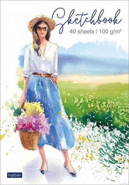 Premium Bloknotu SketchBook 40l A5f bez līnijas 100g/m² Skaistuma mirklis