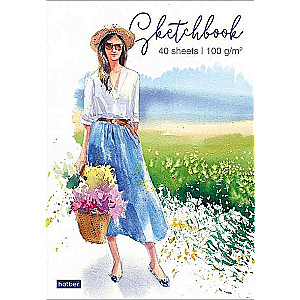 Premium Bloknotu SketchBook 40l A5f bez līnijas 100g/m² Skaistuma mirklis