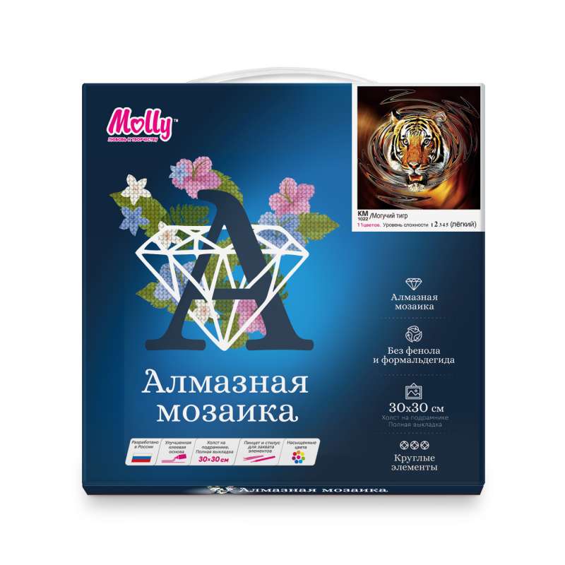 Diamond Mosaic - Mighty Tiger, 30x30cm