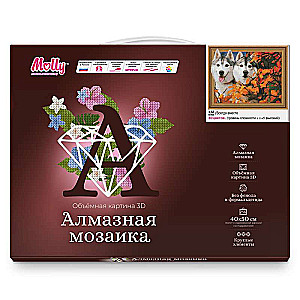 3D Diamond Mosaic with Framed Design - Always Together, 40x50cm