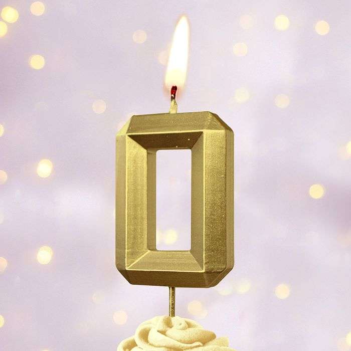 Tortenkerze auf einem Spieß 0 Goldene Kanten