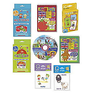 Paket. Mini-Set von IQ-Spielen zum Erlernen der englischen Sprache. Niveau 4