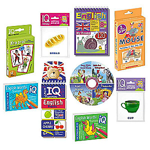 Paket. Mini-Set von IQ-Spielen zum Englisch lernen. Niveau 3