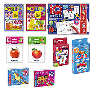Paket. Mini-Set IQ-Spiele zum Erlernen der englischen Sprache. Niveau 1