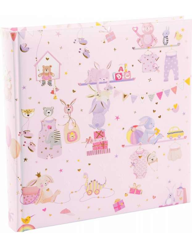 Fotoalbums 25x25cm 60 lapas. bērniem Wonderland rozā