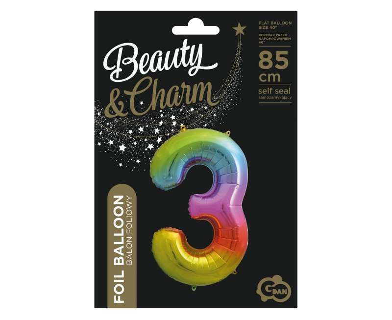Folienballon 33/85cm 3 B&C Regenbogen