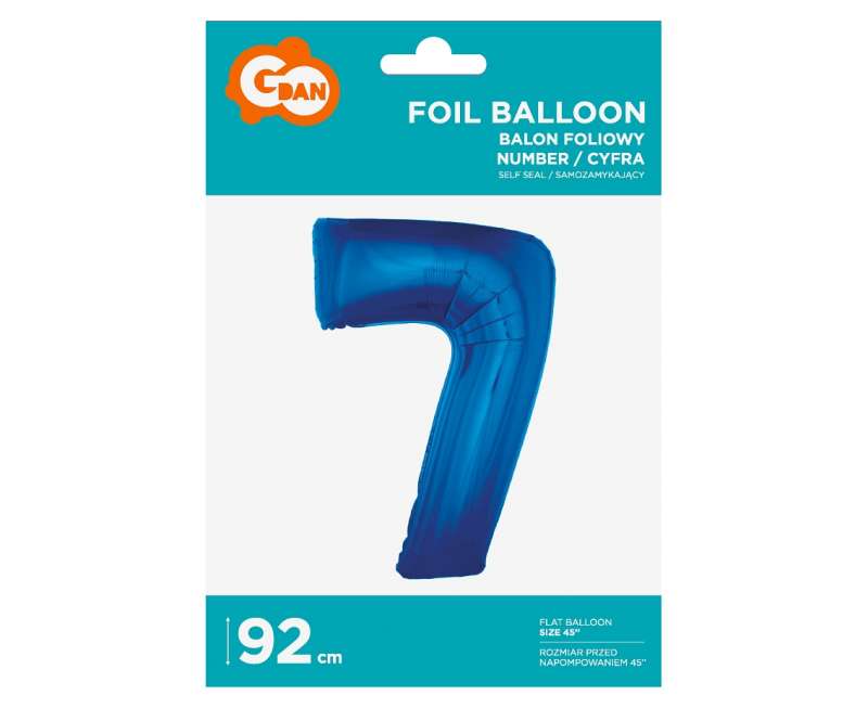 Folienballon 45/92cm 7, blau