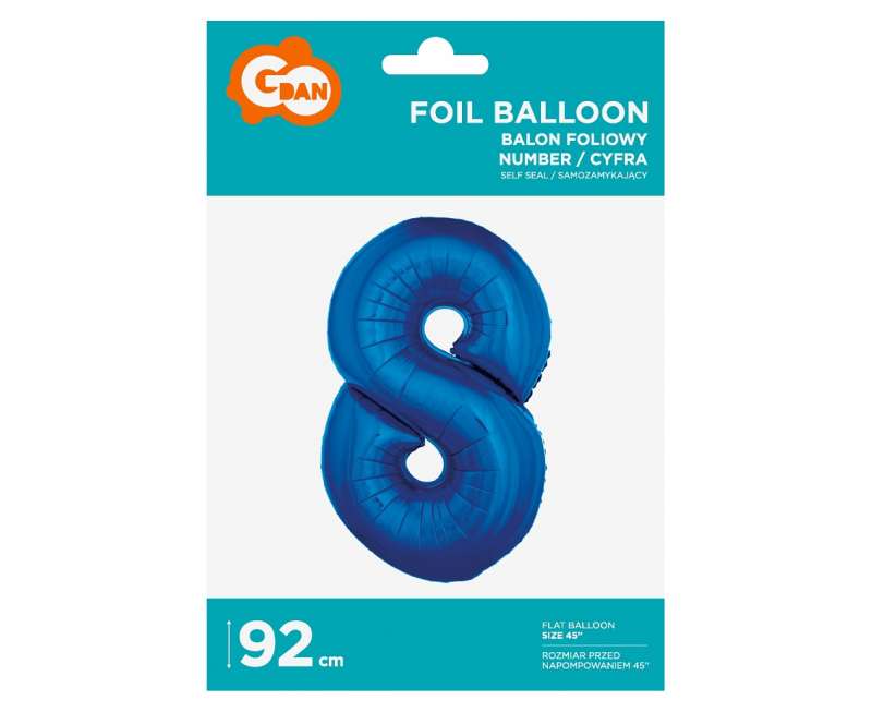 Folienballon 45/92cm 8, blau