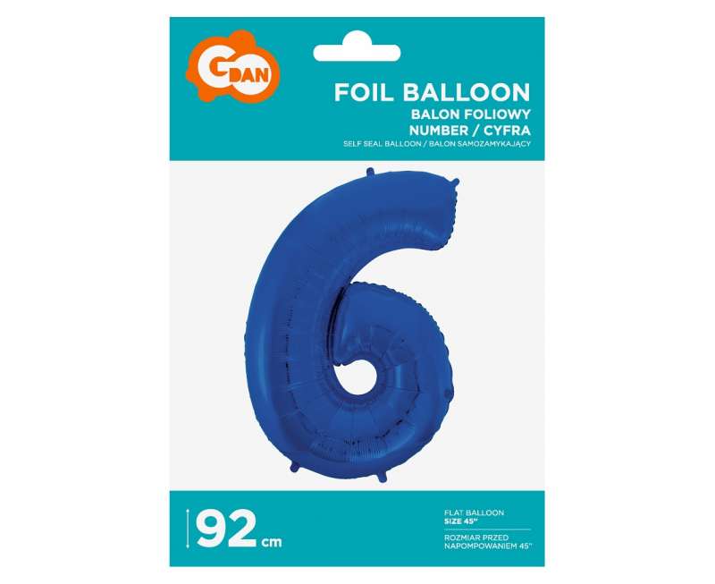 Folienballoon 45/92cm 6, blau