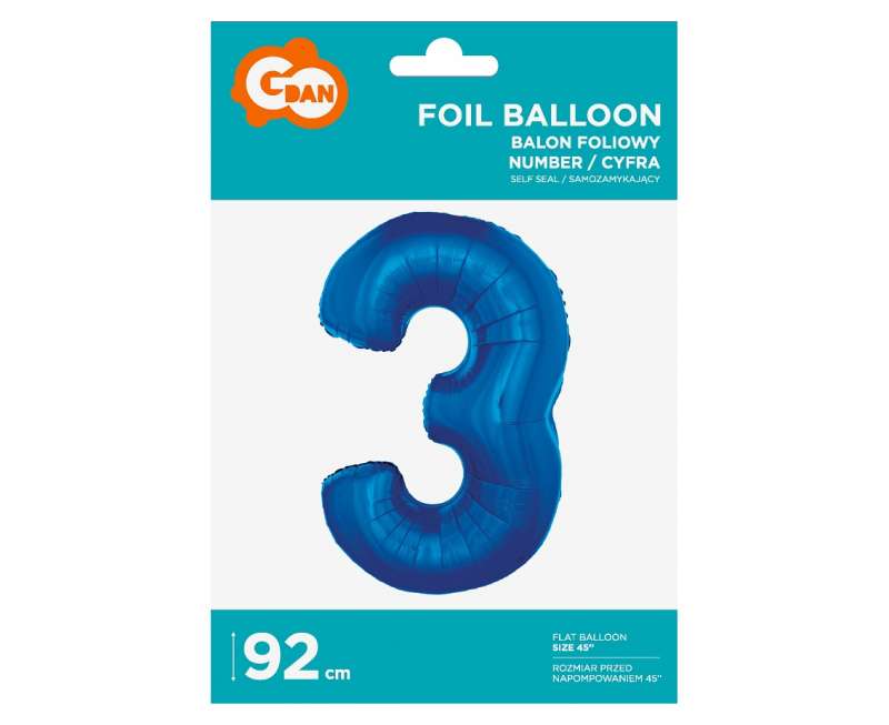 Folienballon 45/92 cm 3, blau