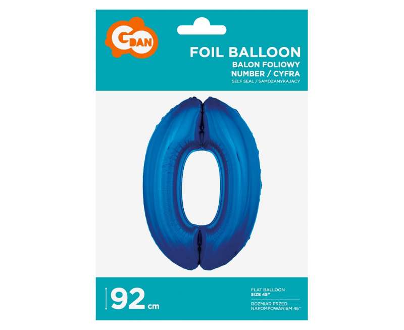 Folienballon 45/92cm 0, blau