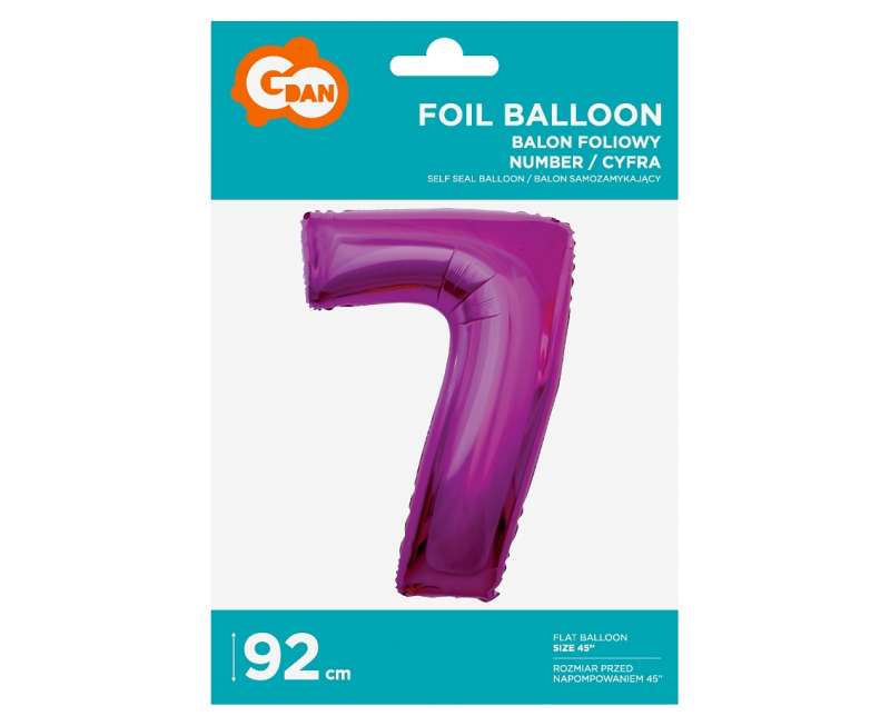 Folienballon 45/92cm 7, rosa