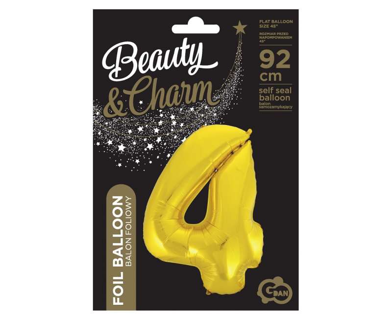 Folienballon 45/92cm, gold, 4 B&C