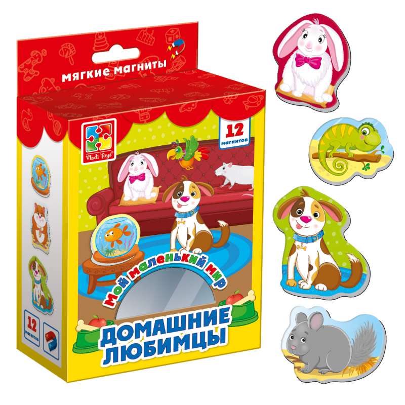 Набор мягких магнитов Домашние любимцы 14 эл.