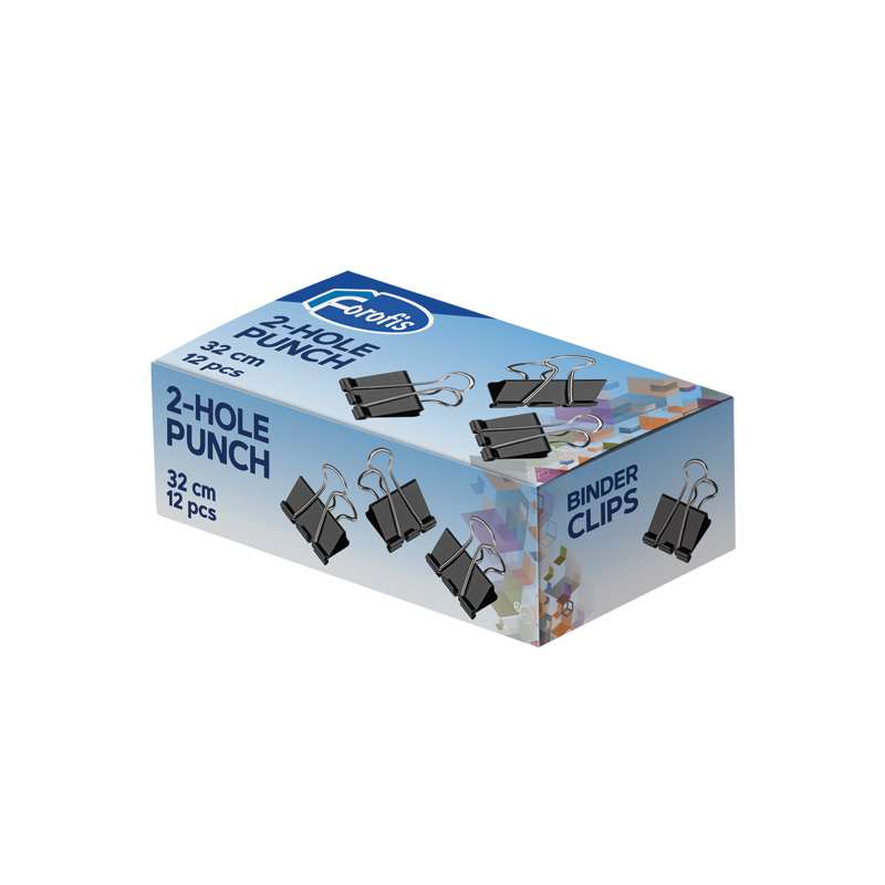 Popieriaus segtuvai 32mm 12vnt. juodi
