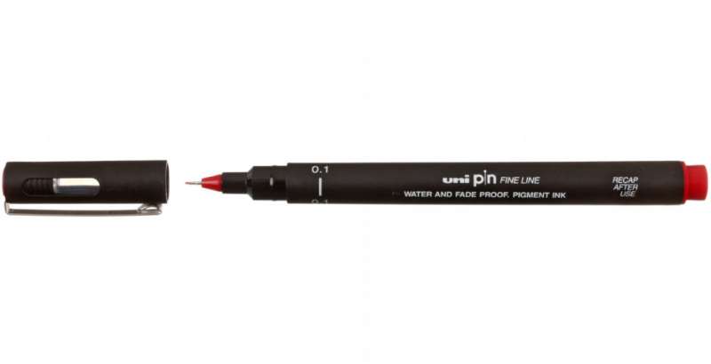 Uni Pin liner line thickness 0.1 mm, red, photo 1