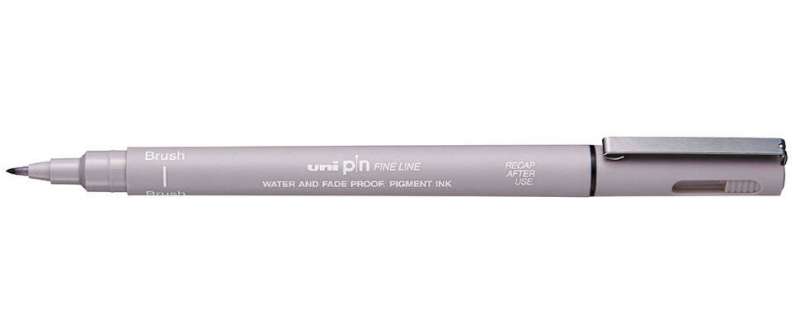 UNI PIN Bold&Brush Marker, Light Gray