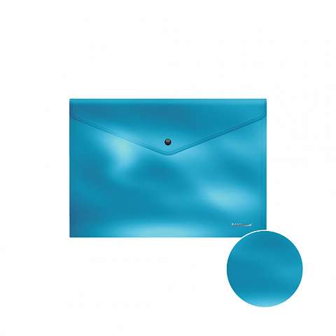 Mappenumschlag mit Druckknopf aus Kunststoff ErichKrause Glossy Ice Metallic, undurchsichtig, B5, assortiert