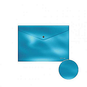 Mappenumschlag mit Druckknopf aus Kunststoff ErichKrause Glossy Ice Metallic, undurchsichtig, B5, assortiert