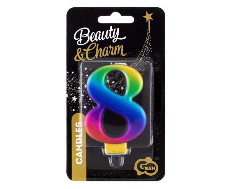Svece tortam B&C "8" Galaxy 8,0 cm