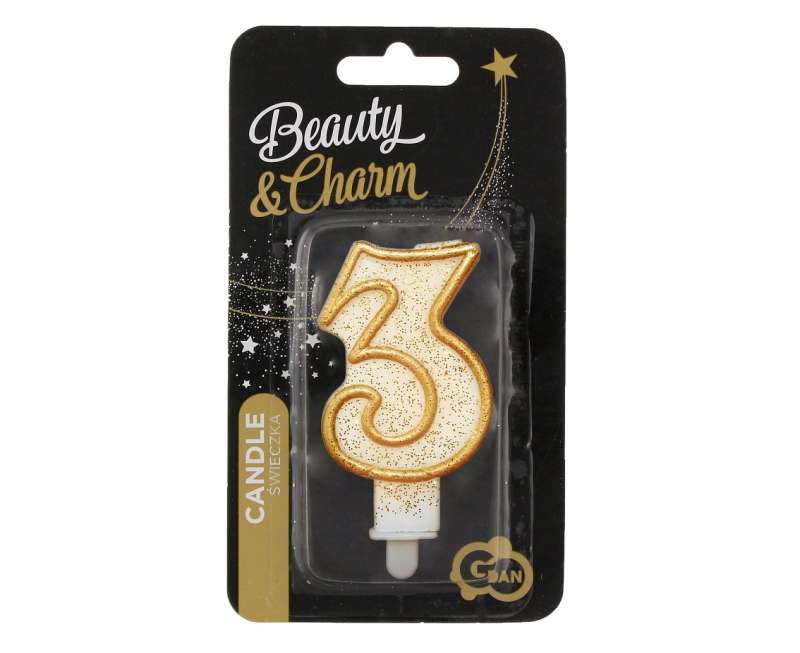 Svece tortam 3 gold outlaine