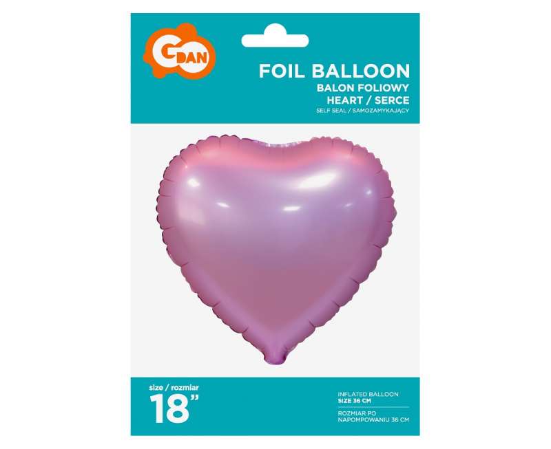 Fooliumballoon - Roosa matt süda 18