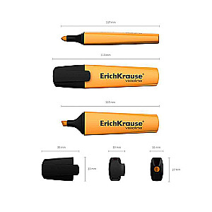 Tekstmarķieris ErichKrause Visioline V-12, tintes krāsa oranža